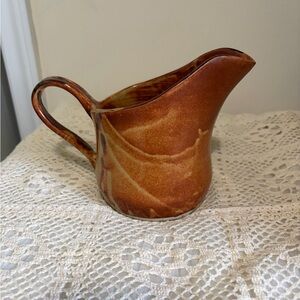 Brown tone Pottery Jug pitcher handmade  Vintage
